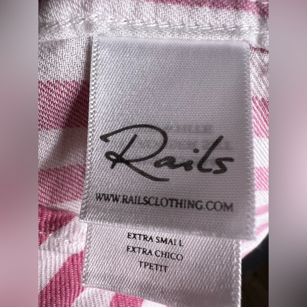 Rails Pink/Red and White Striped Long Sleeve Pajama / Lounge Set in size XSmall - Picture 10 of 10